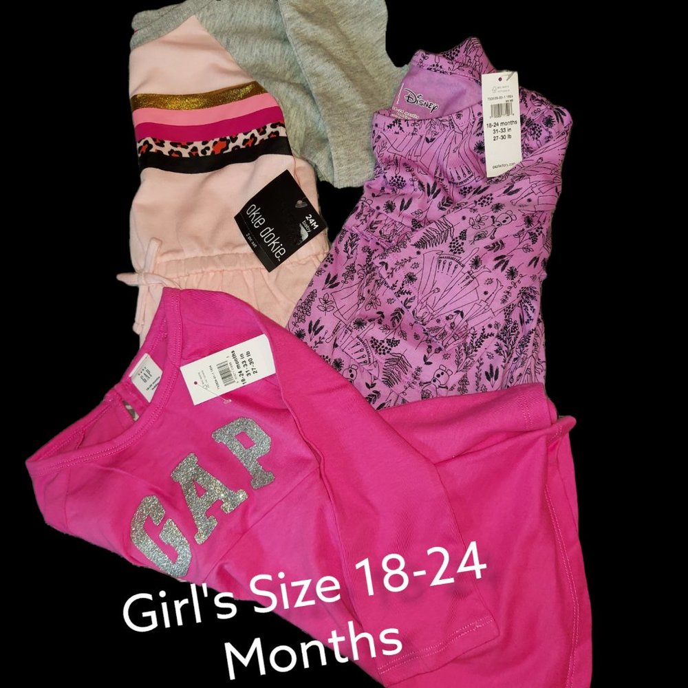Lot of 3 Girl's Long Sleeve Dresses Size 18-24 Months